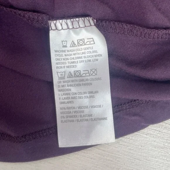 H By Halston Bell Sleeve Top Womens Large Plum Purple - Picture 7 of 8